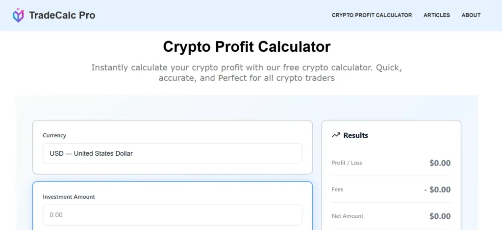 Crypto profit calculator, Trade calc pro image